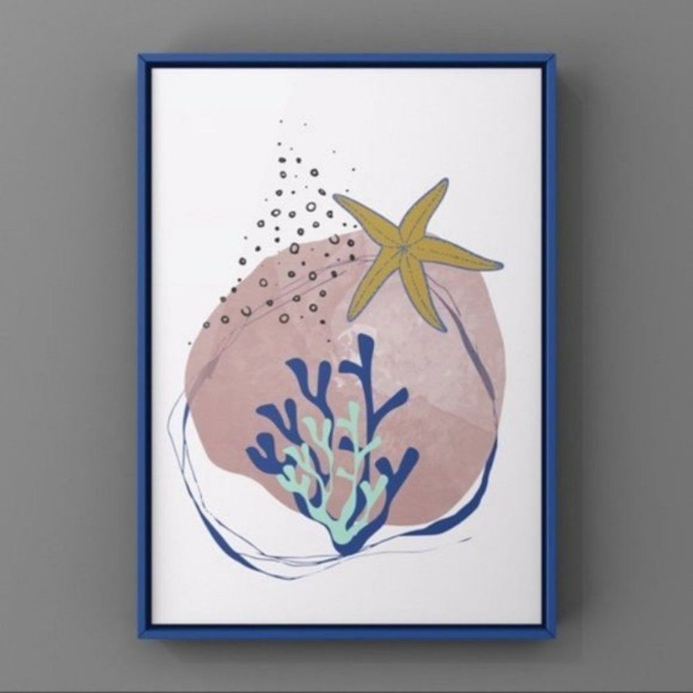 Modern star fish illustration abstract art print